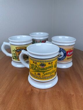 Corner Store Porcelain Mug Collection Variety Hills Bros Heinz Whitman Set of 4